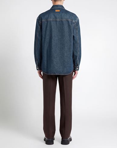 Man Denim outerwear Blue Size M Cotton