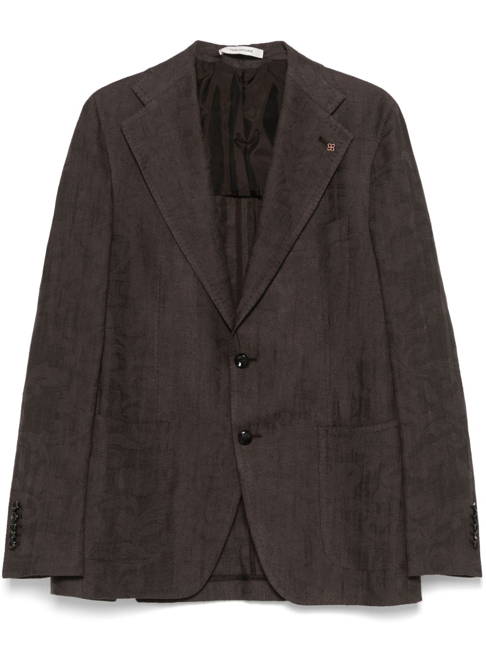 Monogram-jacquard blazer - Brown