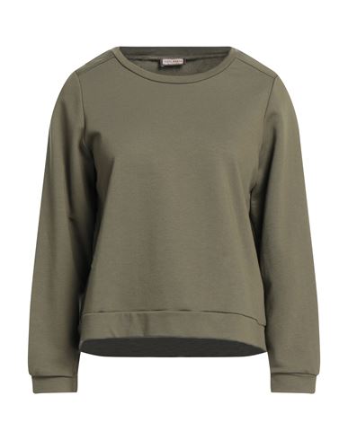 Malìparmi Woman Sweatshirt Military green Size M Cotton, Elastane