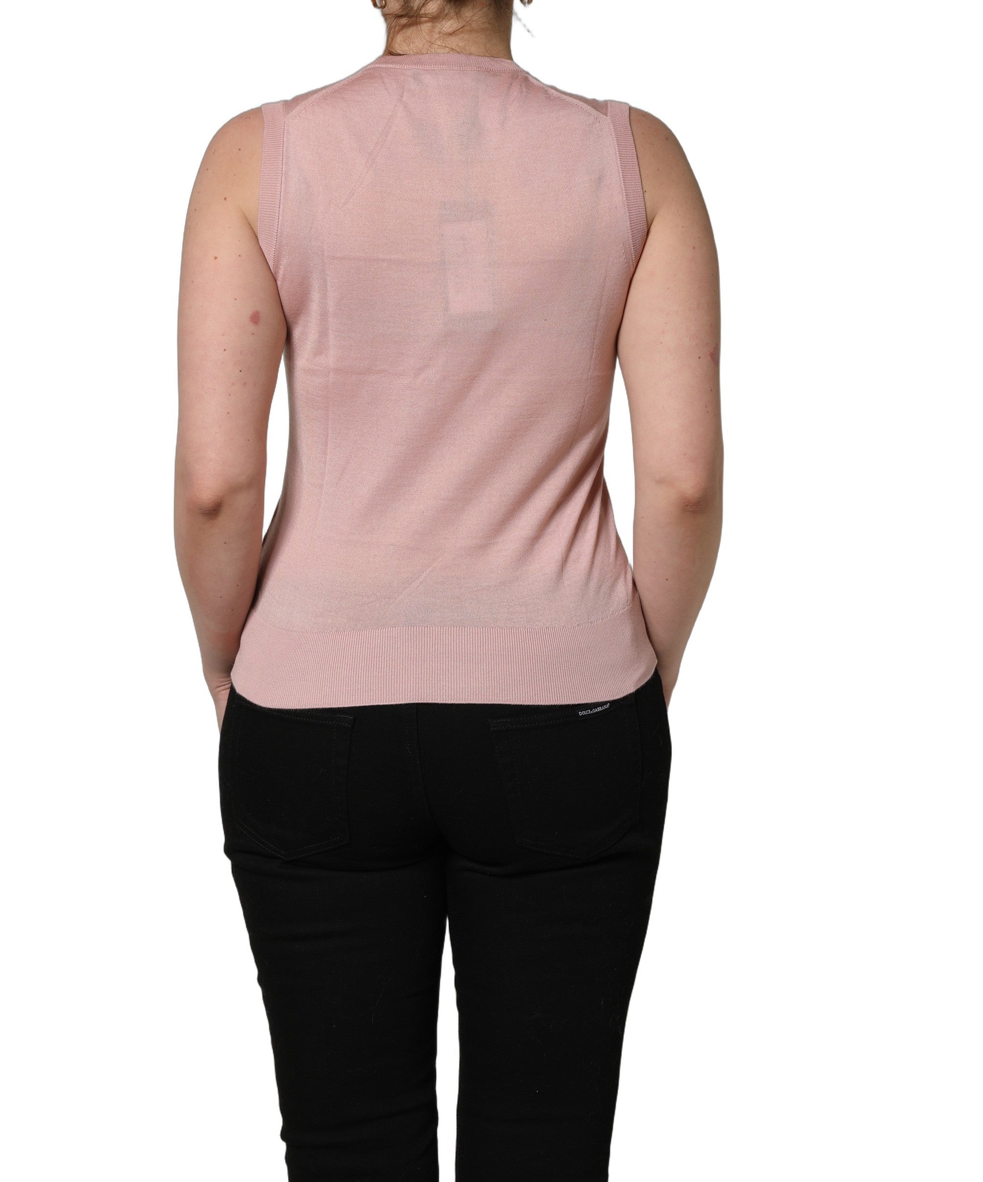 Cashmere and Silk Knit Tank Top — Pink
