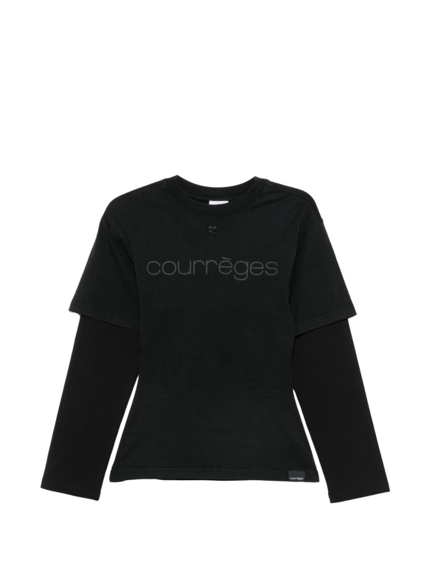 Logo-embroidered Layered T-shirt
