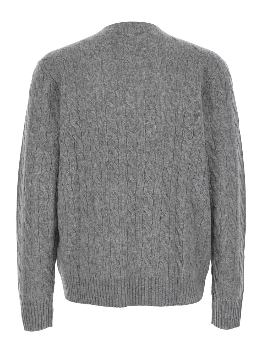 Wool-Cashmere Crew Neck Sweater — Gray
