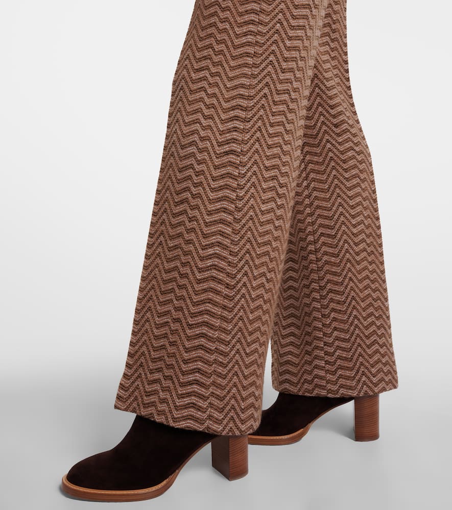 Zigzag low-rise bootcut pants