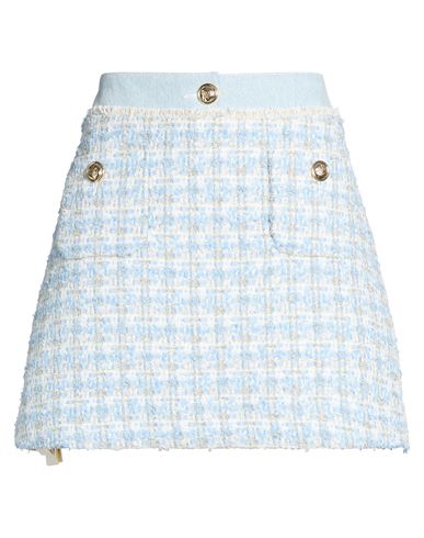 Woman Mini skirt Sky blue Size 4 Polyester, Acrylic, Metallic fiber, Cotton