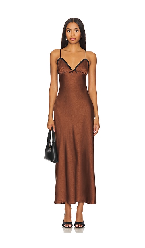 NIA ROBE CAMILLE en Chocolate.  L. Also en
