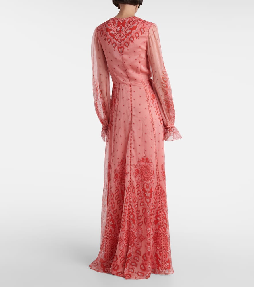 Printed silk gown