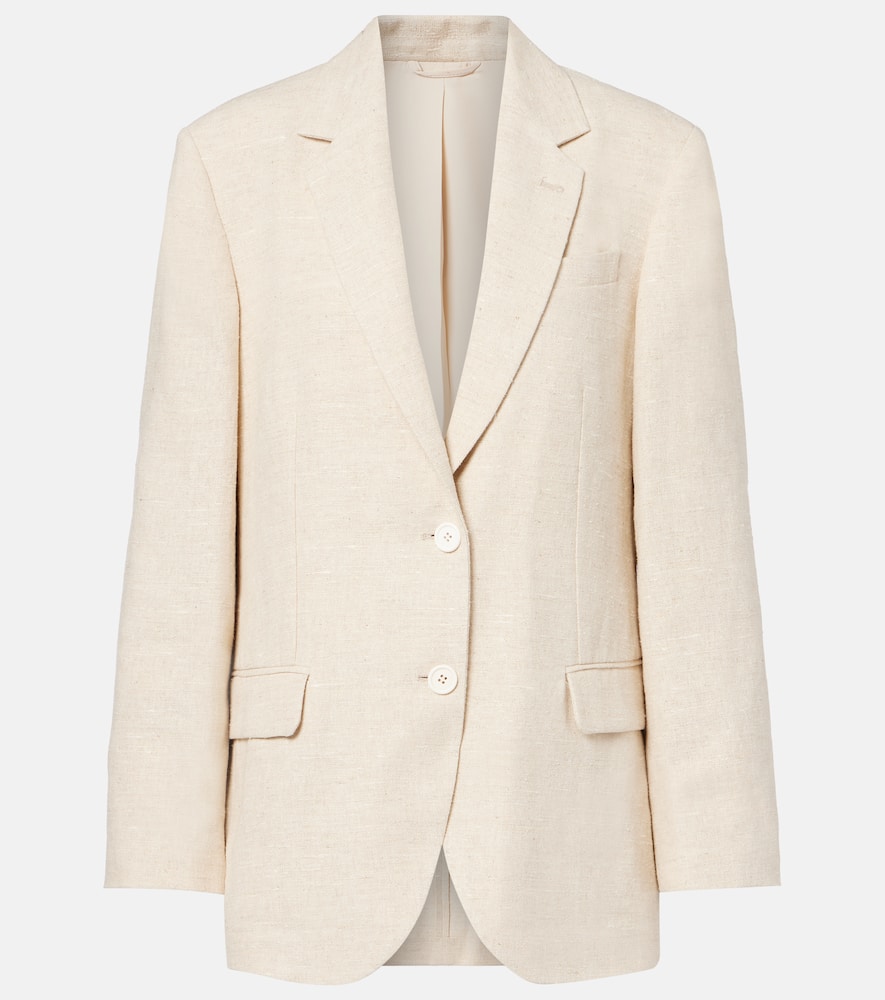 Linen-blend blazer
