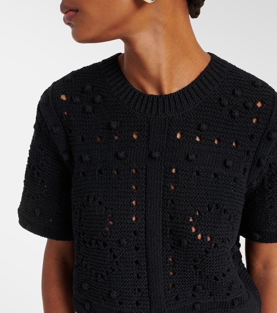 Bohemian Mood open-knit cotton-blend top