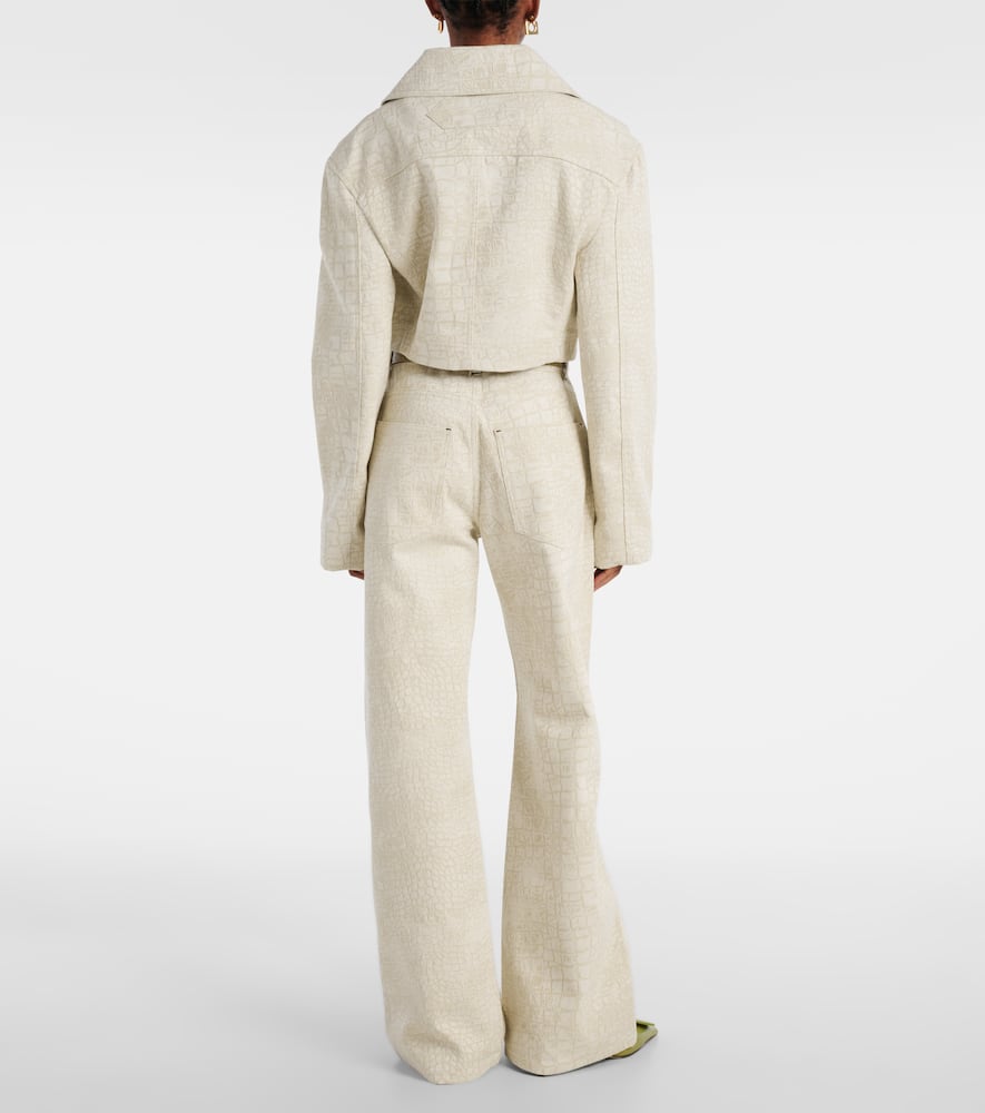 Marino De-Nîmes croc-effect denim jacket