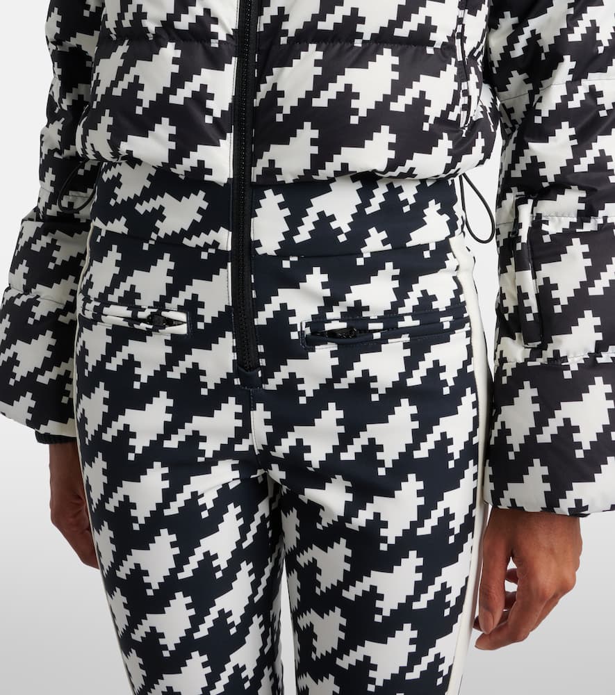 Polar houndstooth ski suit