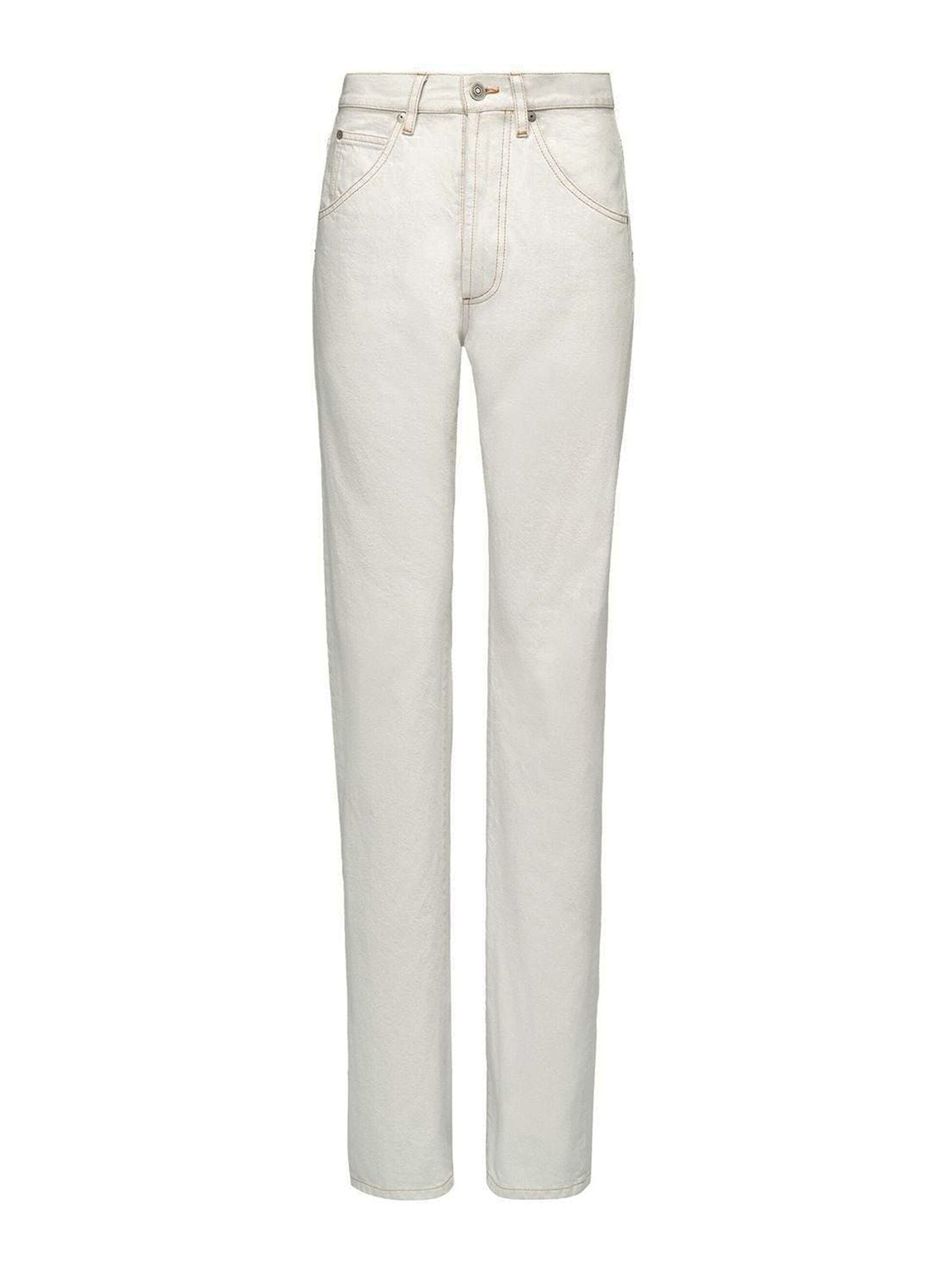 High-waisted straight-leg jeans