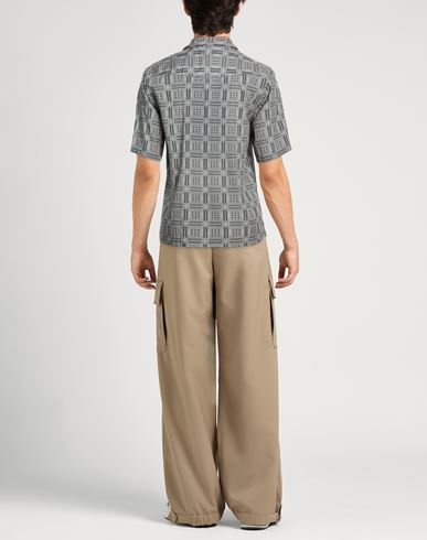 Officine Générale Man Shirt Light grey Size S Lyocell, Cotton