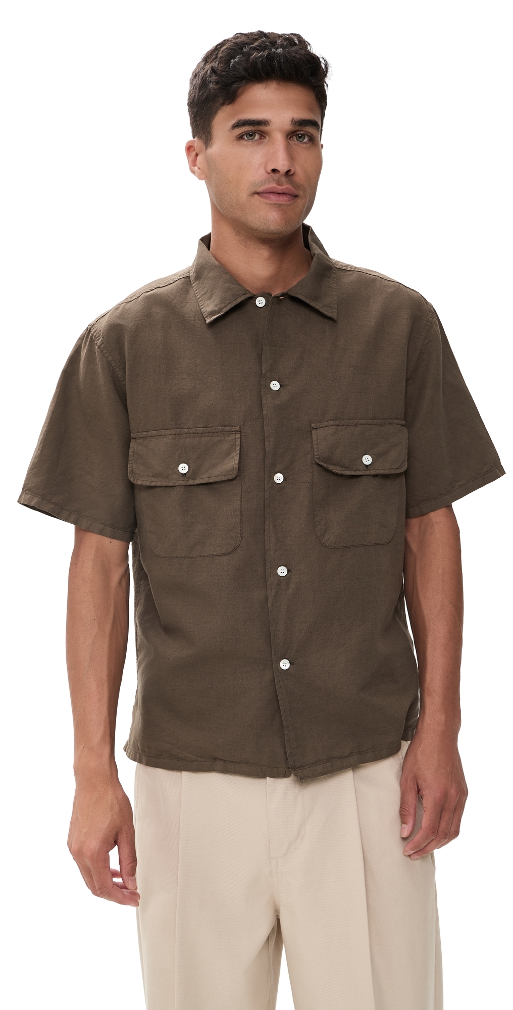 Cotton Linen Shirt Mocha