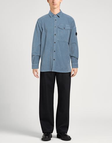 C. p. Company Man Shirt Sky blue Size XXL Cotton, Elastane