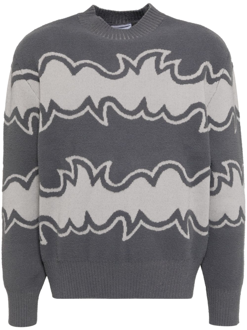 Jacquard-knitted jumper - Grey