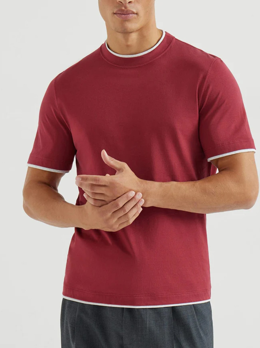Brunello Cucinelli - crew neck cotton t shirt short sleeve