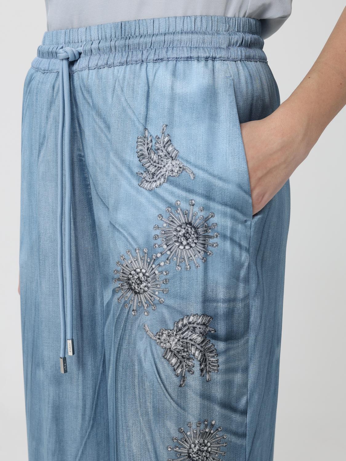 Pants Woman color Gnawed Blue
