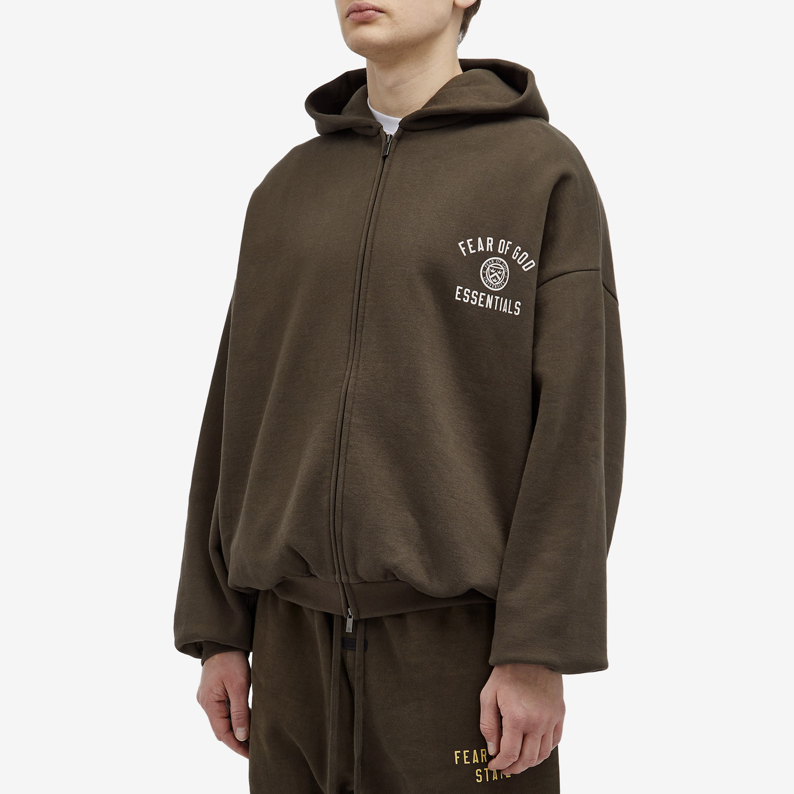 Men's State Heavy Fleece Full Zip Hoodie in Brown