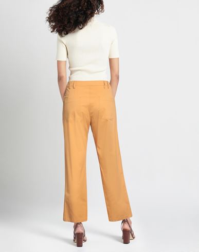 Momoní Woman Pants Mustard Size 6 Cotton, Elastane