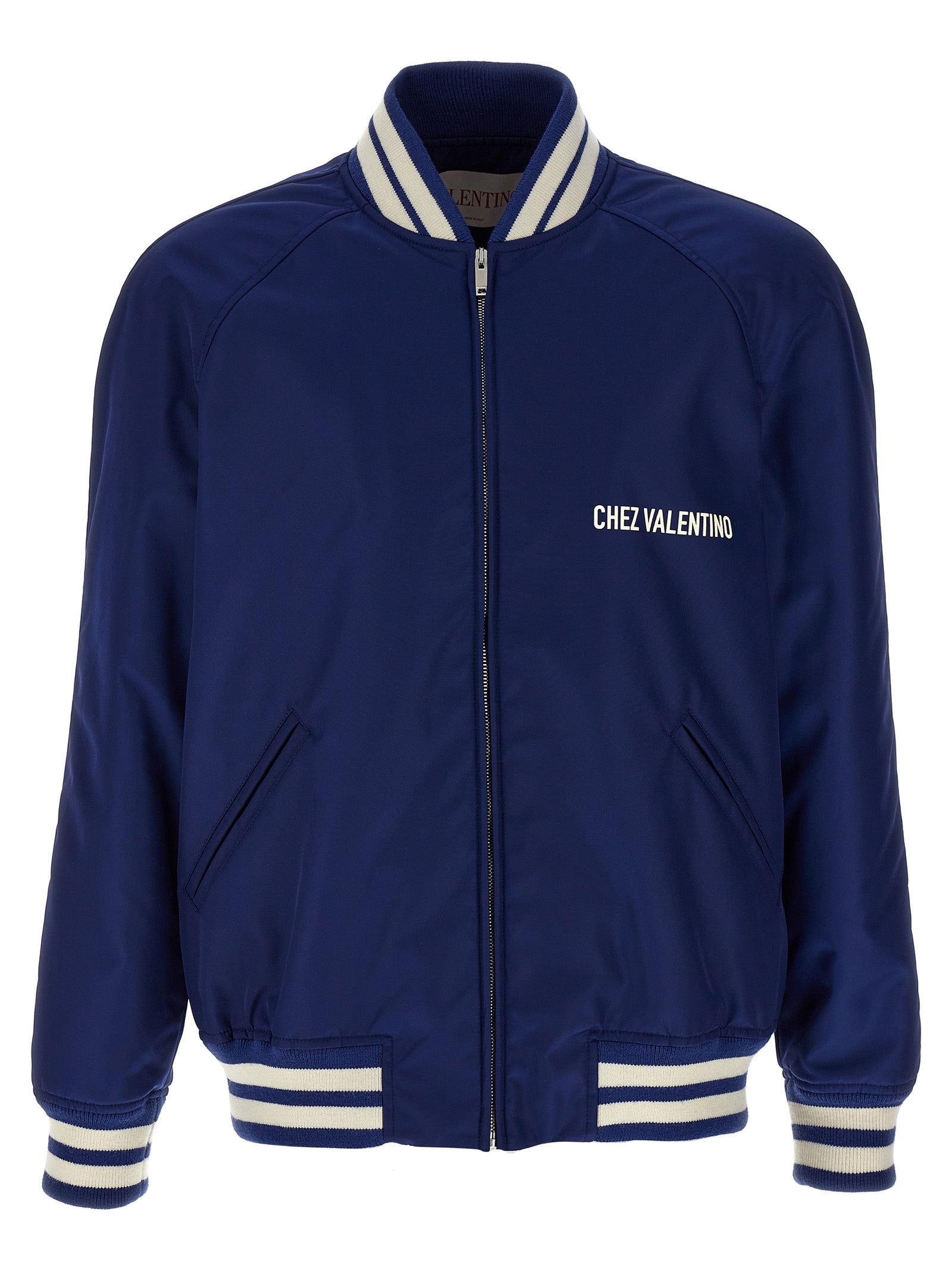 Logo-Embroidered Polyamide Bomber Jacket — Navy