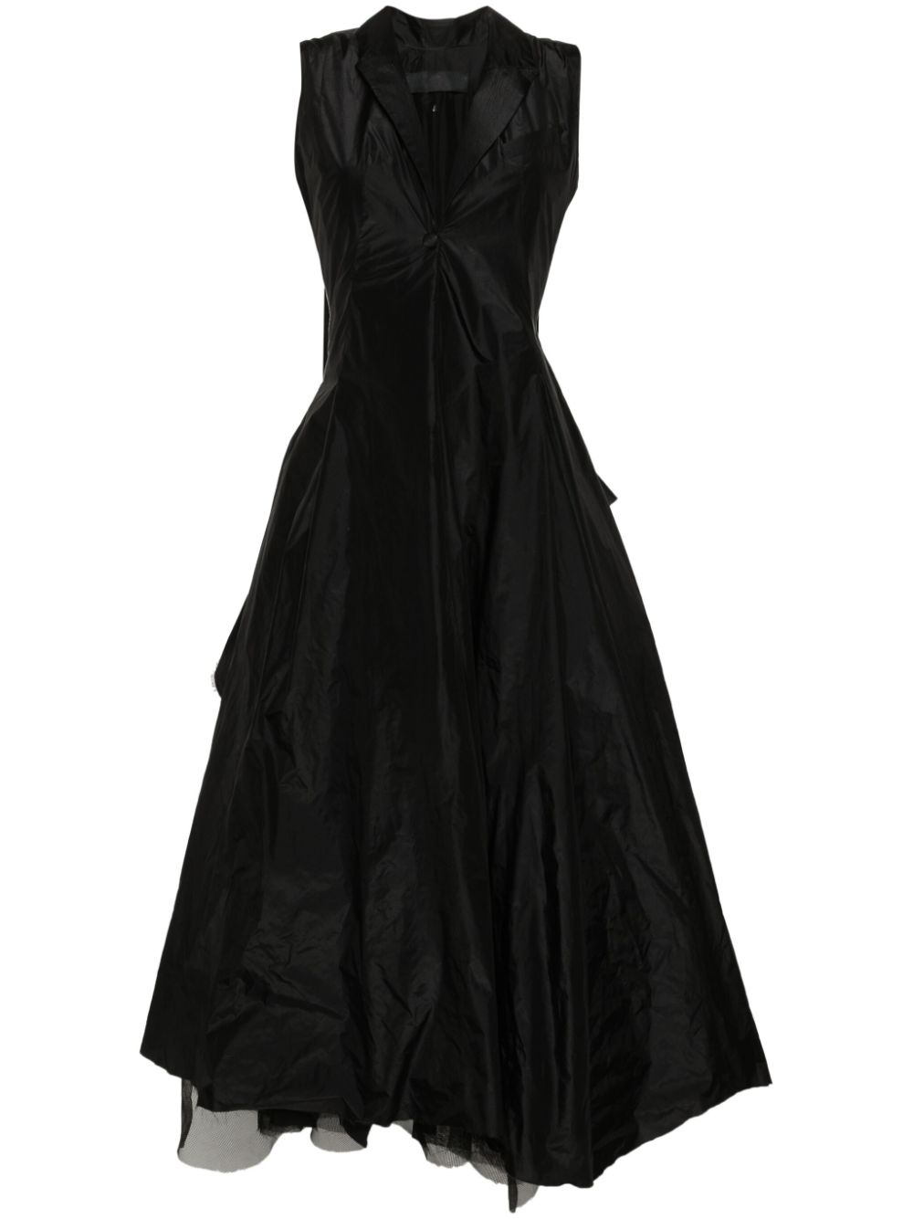 Raw-cut layered maxi dress - Black