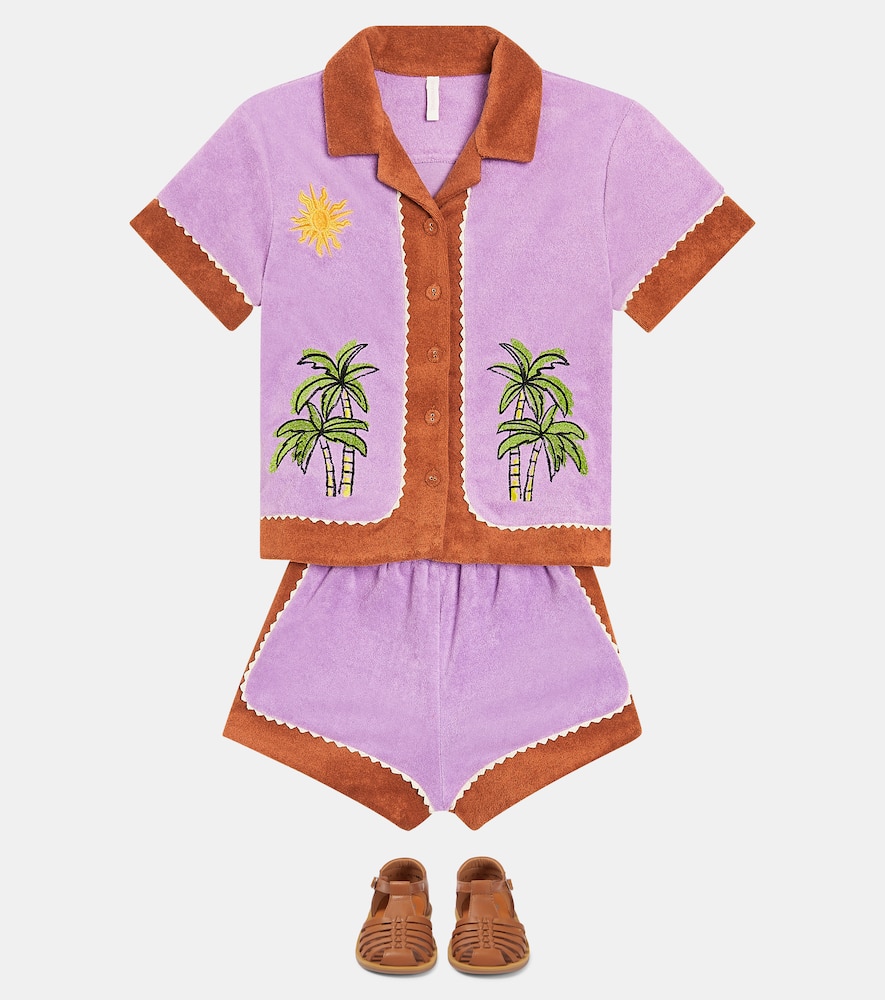 Zimmermann Kids August colorblocked terry shorts