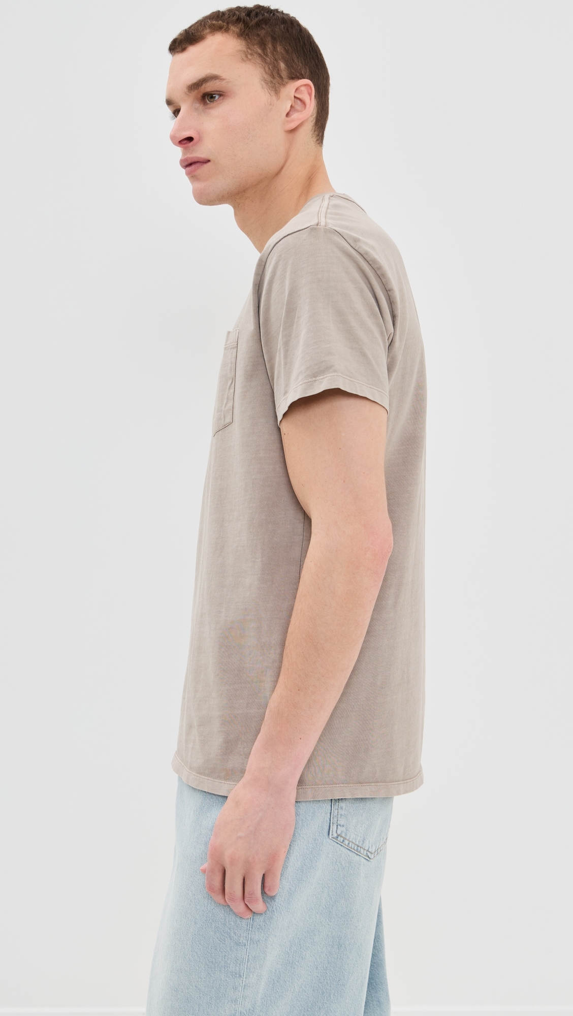 Base Tee Vinage Khaki Pigment Dye