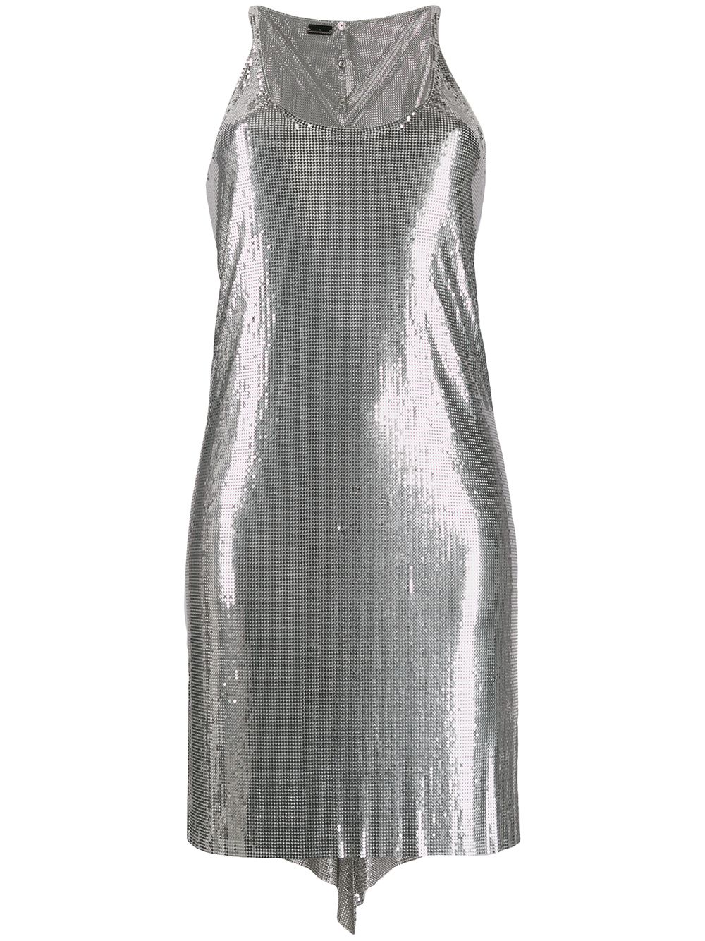 Metallized mesh dress - Silver