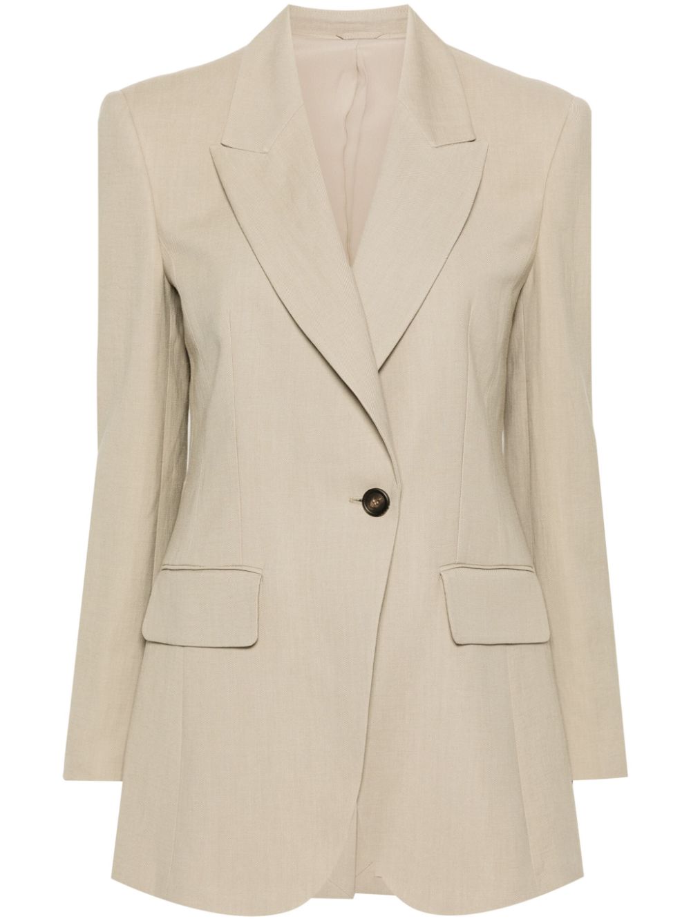 Peak-lapels knitted blazer - Neutrals