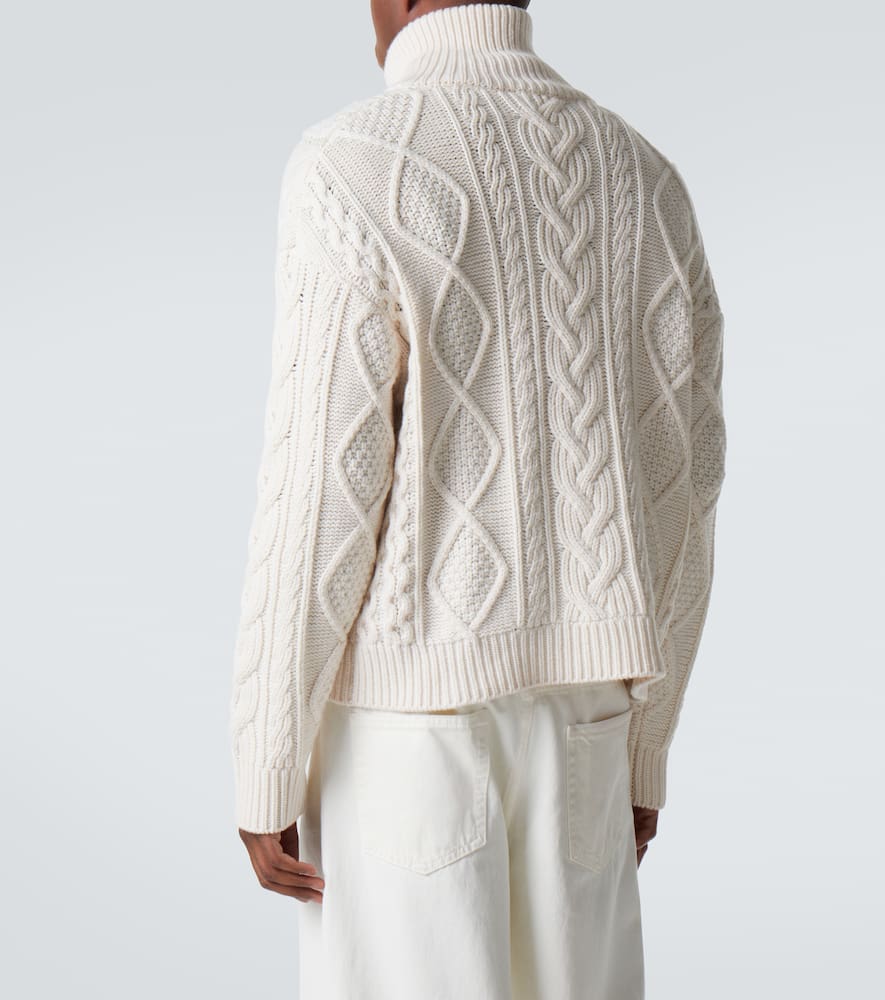 Cable-knit wool and cashmere sweater