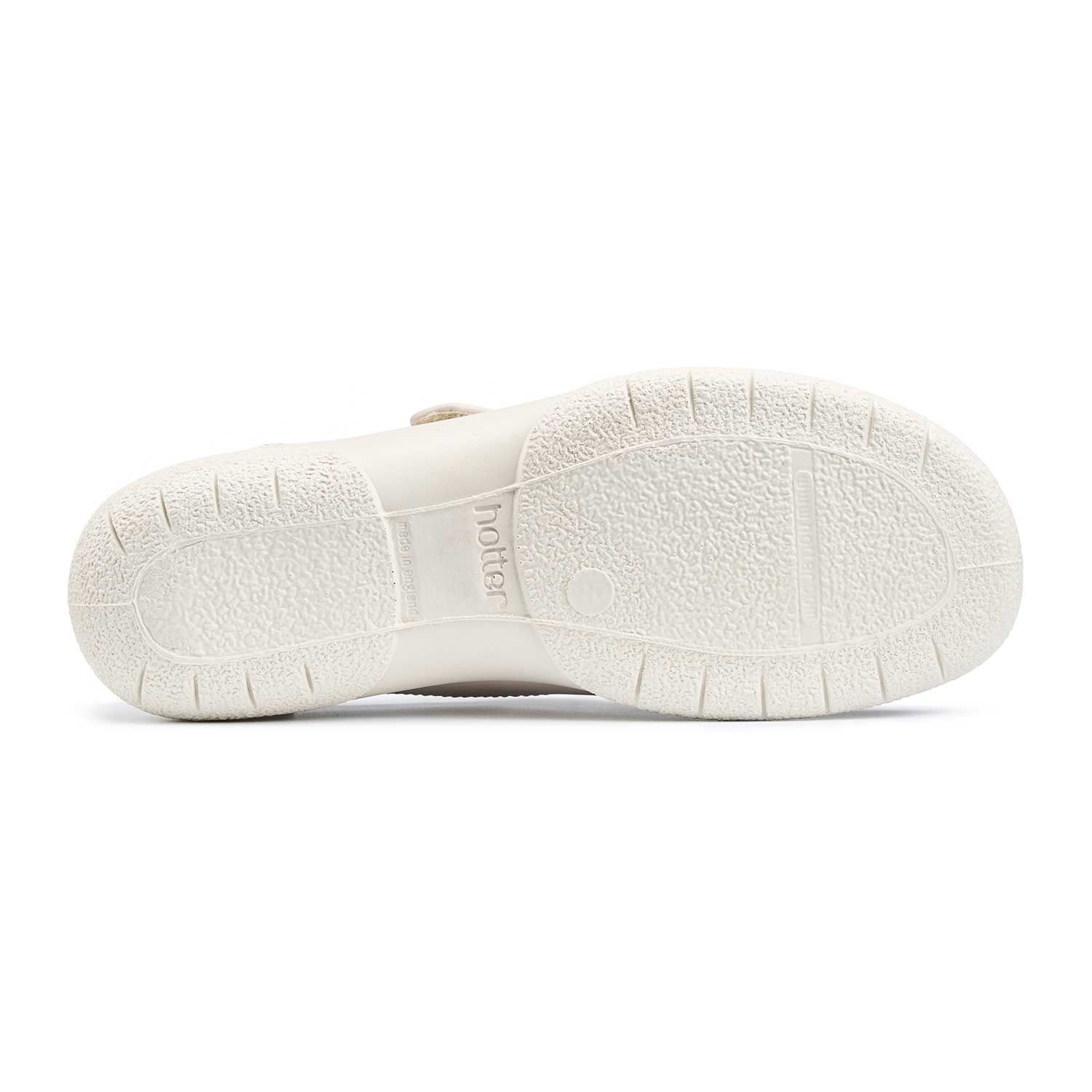 Hotter Women's Wide Fit 'Sugar II' Classic Casual Shoes in Off White