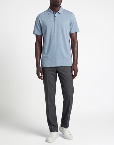 Man Polo shirt Slate blue Size XS Cotton