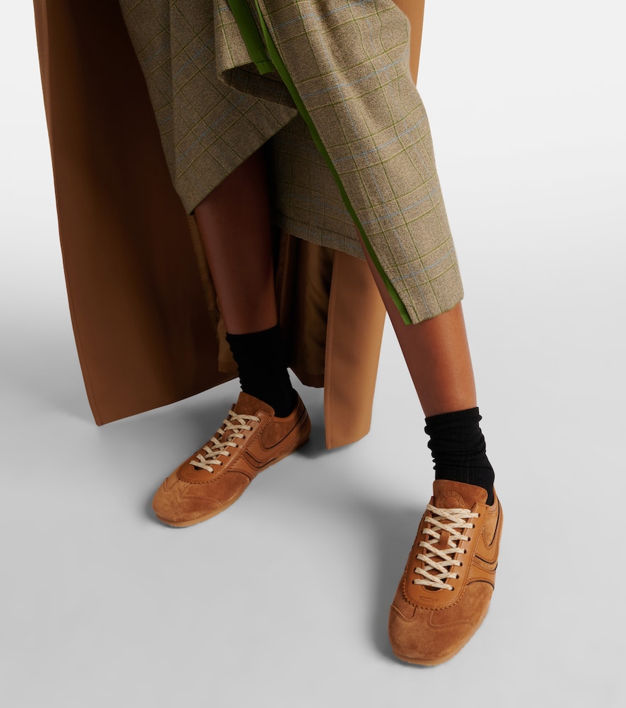 Leather and suede sneakers
