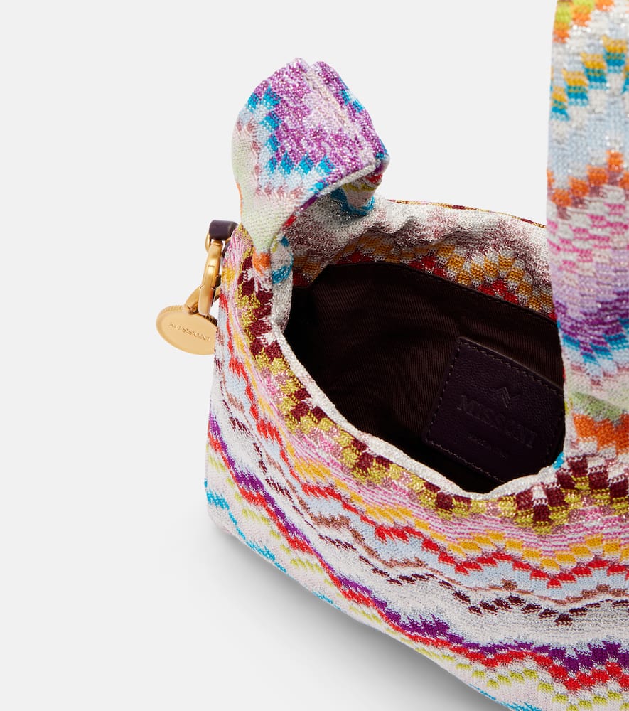 Zigzag Small jacquard top-handle bag