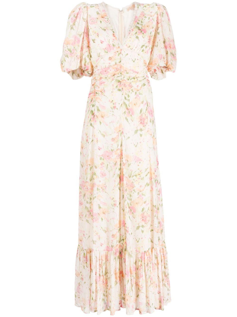 Georgette floral-print dress - Neutrals
