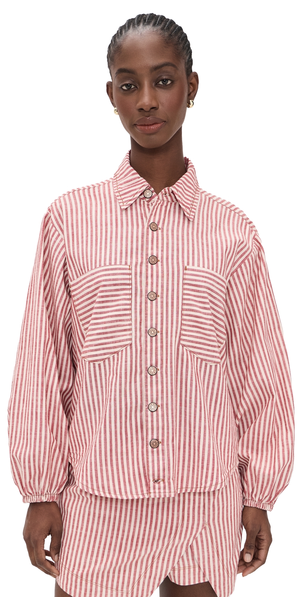 Striped Twill Shacket Stripes