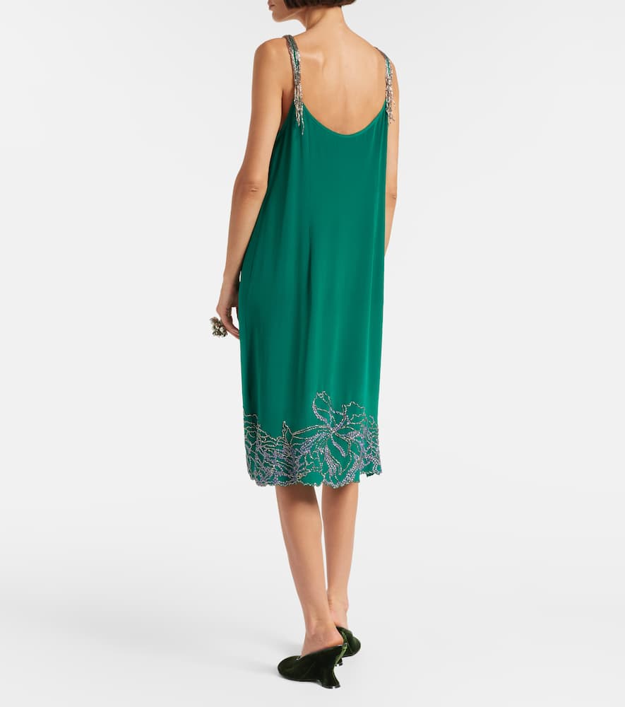 Beaded silk slip dress
