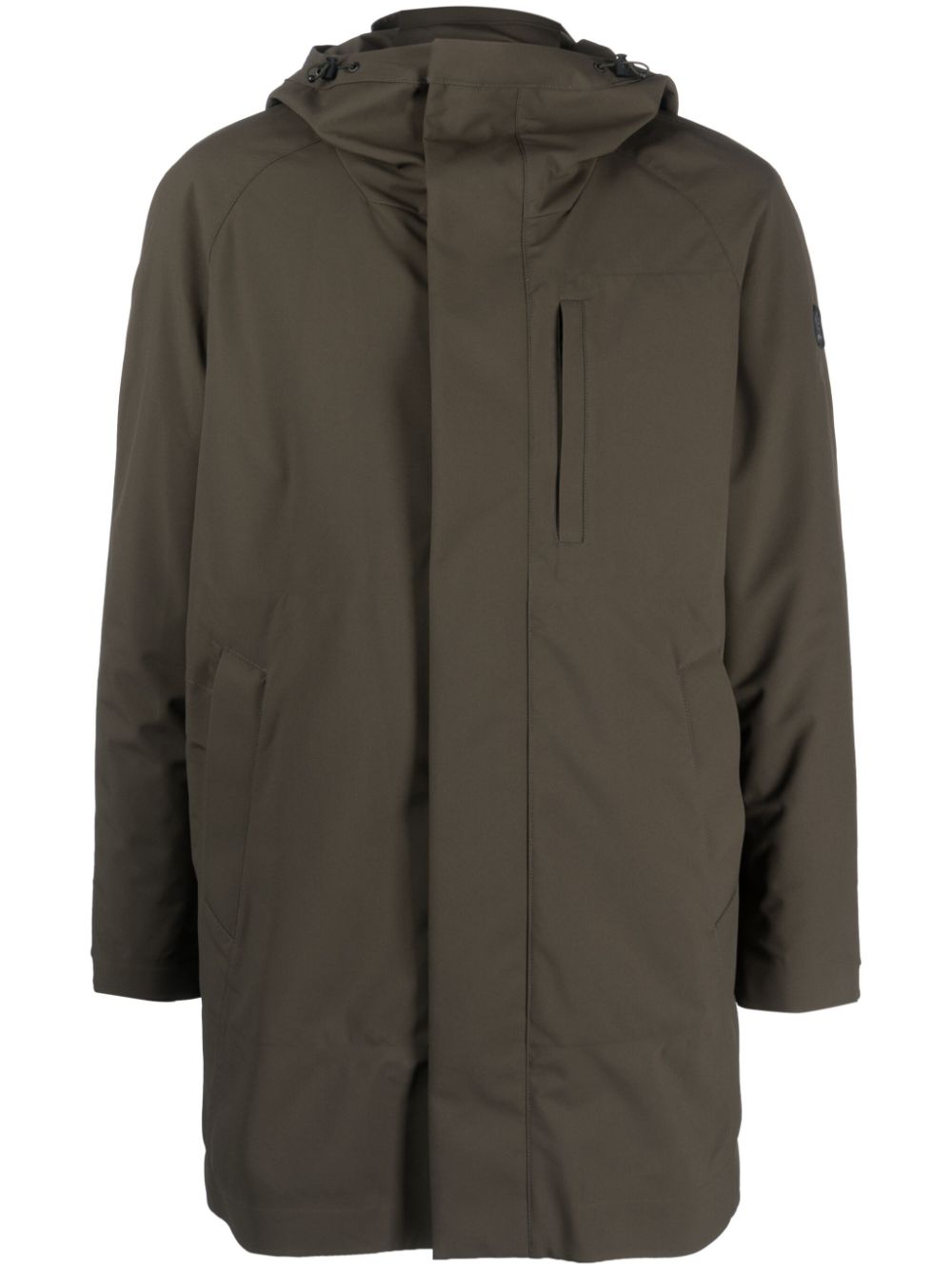 Long-line hooded parka coat - Green