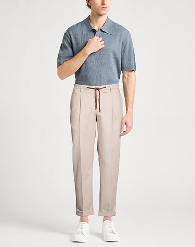 Man Pants Beige Size 40 Polyester, Viscose, Elastane