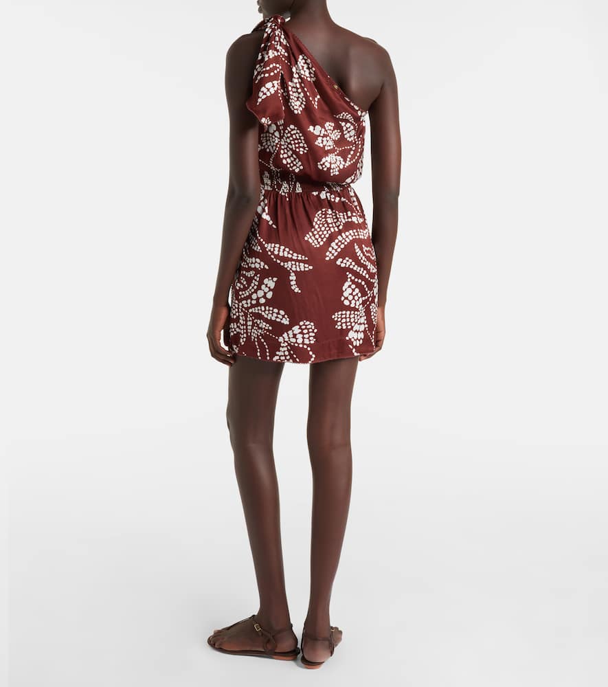 Celie printed one-shoulder minidress