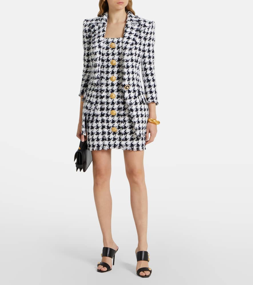 Houndstooth tweed blazer