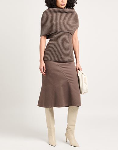 Woman Turtleneck Taupe Size S Cashmere