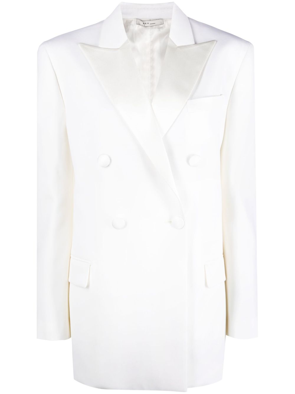 Virgin wool double-breasted coat - White