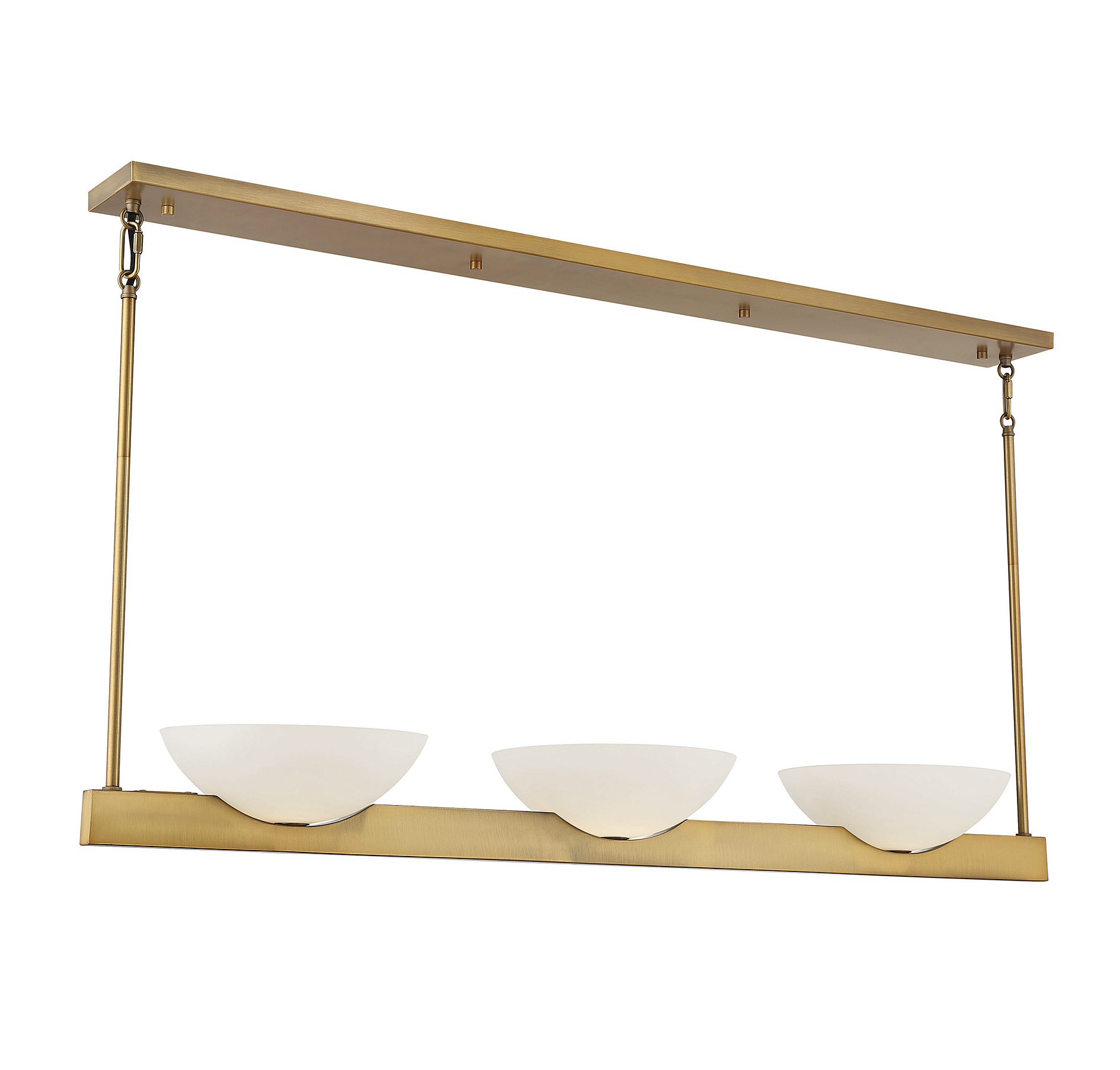 Fallon 3-Light Linear Chandelier in Warm Bra