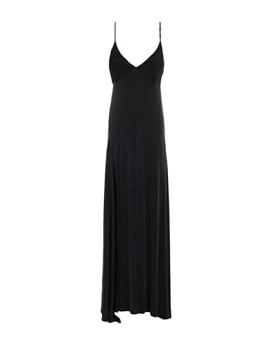 Woman Maxi dress Black Size 8 Cupro, Elastane, Polyamide