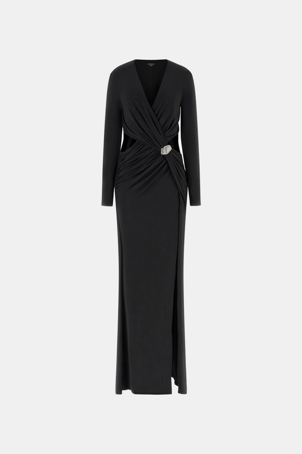 Maxi asymmetrical dress black woman