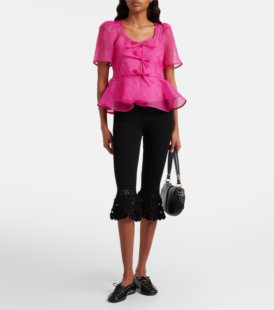 Organza peplum top