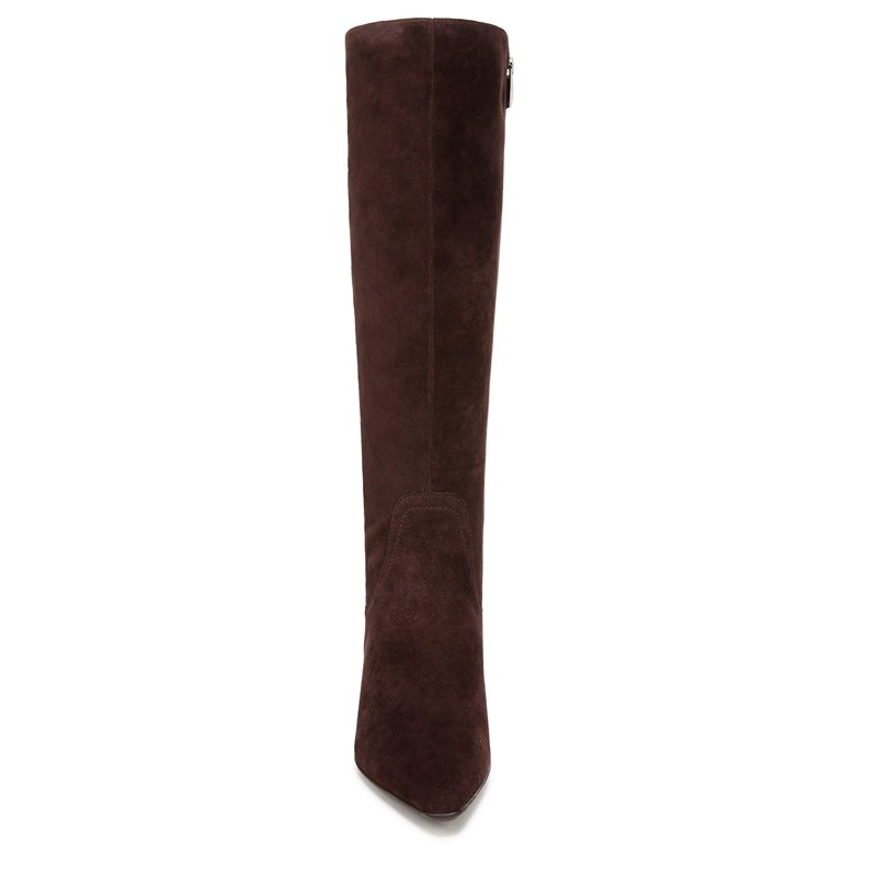 Deesha Extra Wide Calf Knee High Boots, Mahogany Suede Leather