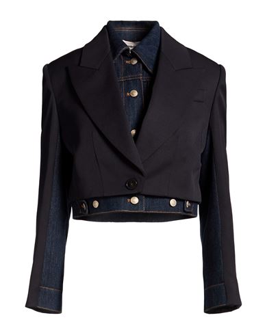 Woman Jacket Midnight blue Size 2 Wool, Cotton