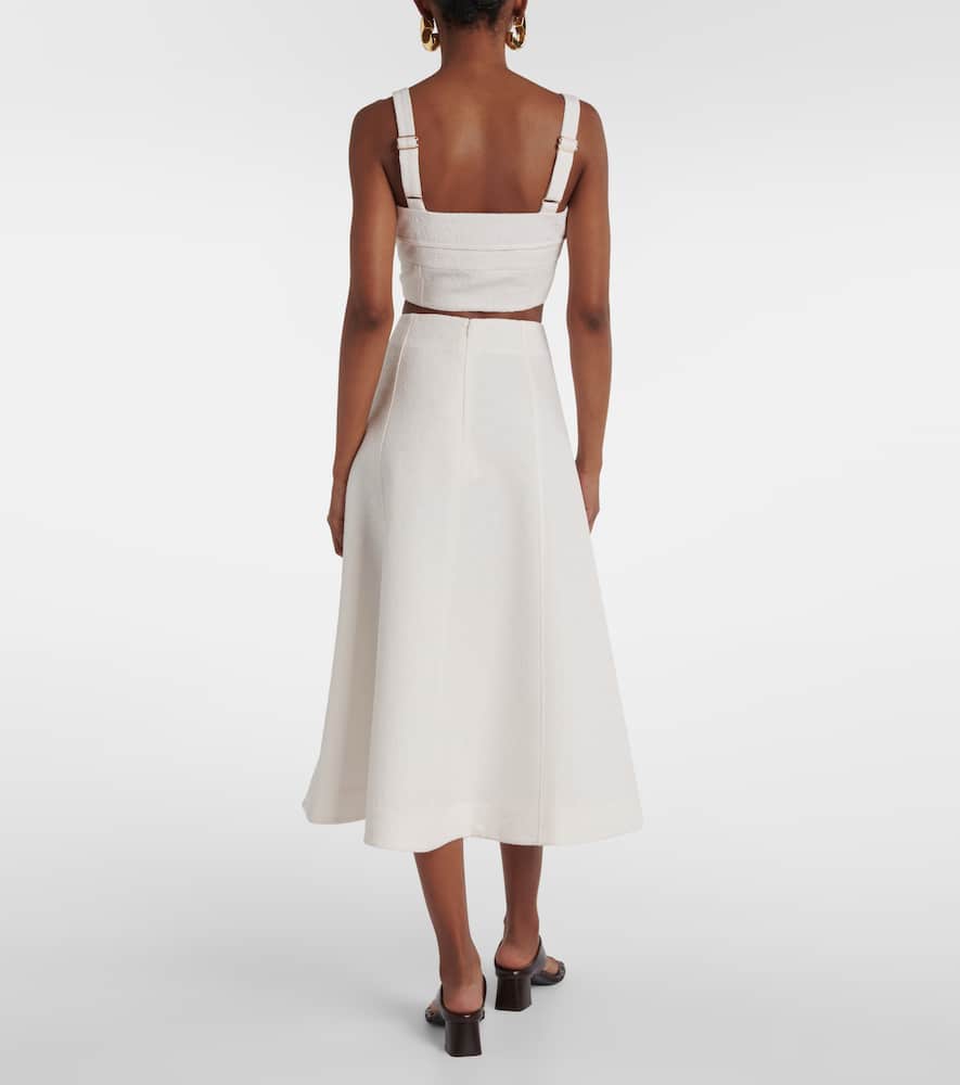 Fellini floral jacquard midi skirt